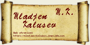 Mlađen Kalušev vizit kartica